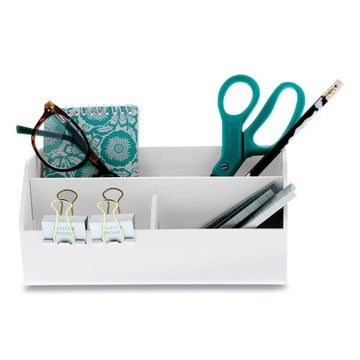 Bostitch® Konnect Desktop Organizer Storage Bin, Wide, 7.5" X 3.5" X 3.5", White freeshipping - TVN Wholesale